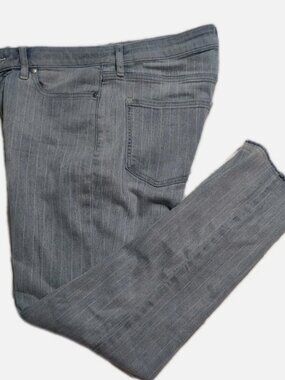 LC Lauren Conrad Light Blue Striped High Rise Skinny Ankle Jeans Women’s Size 14